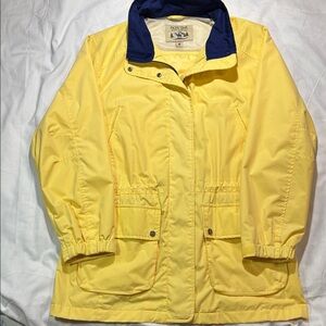 Pacific Trail Woman’s Yellow Jacket with Blue Collar Size Medium